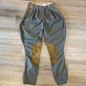Vintage 80s Harry Hall Equestrian Jodhpurs Suede Knee Patch Tan Riding Pants 90s